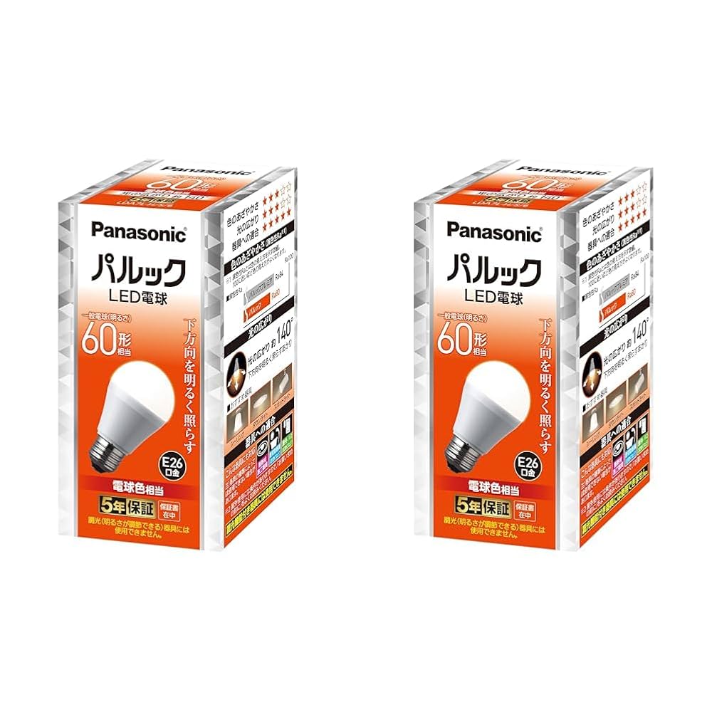 Amazon | パナソニック パルック LED電球 口金直径26mm 60W形